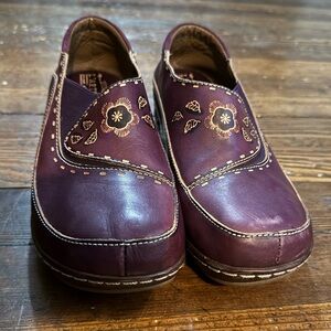 Spring Step L’Artiste Burbank Purple Leather Clogs Women’s EU 39 US 8.5